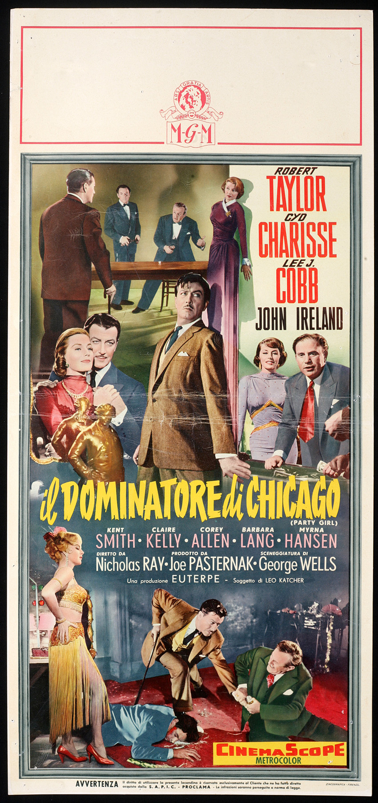 Locandina originale film Il dominatore di Chicago (1958) - Regia di Nicholas Ray