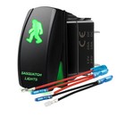 5 Pin Laser Rocker Switch Sasquatch Light Green LED Lights with Jumper Wires Set