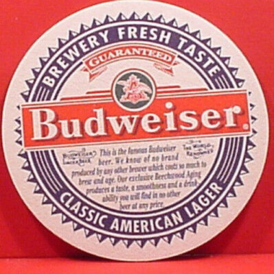 Budweiser Beer Coaster 4 1/4 Inch Round Double Sided St Louis Missouri 186