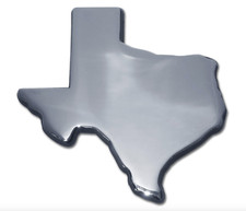 state of texas chrome auto emblem decal usa made