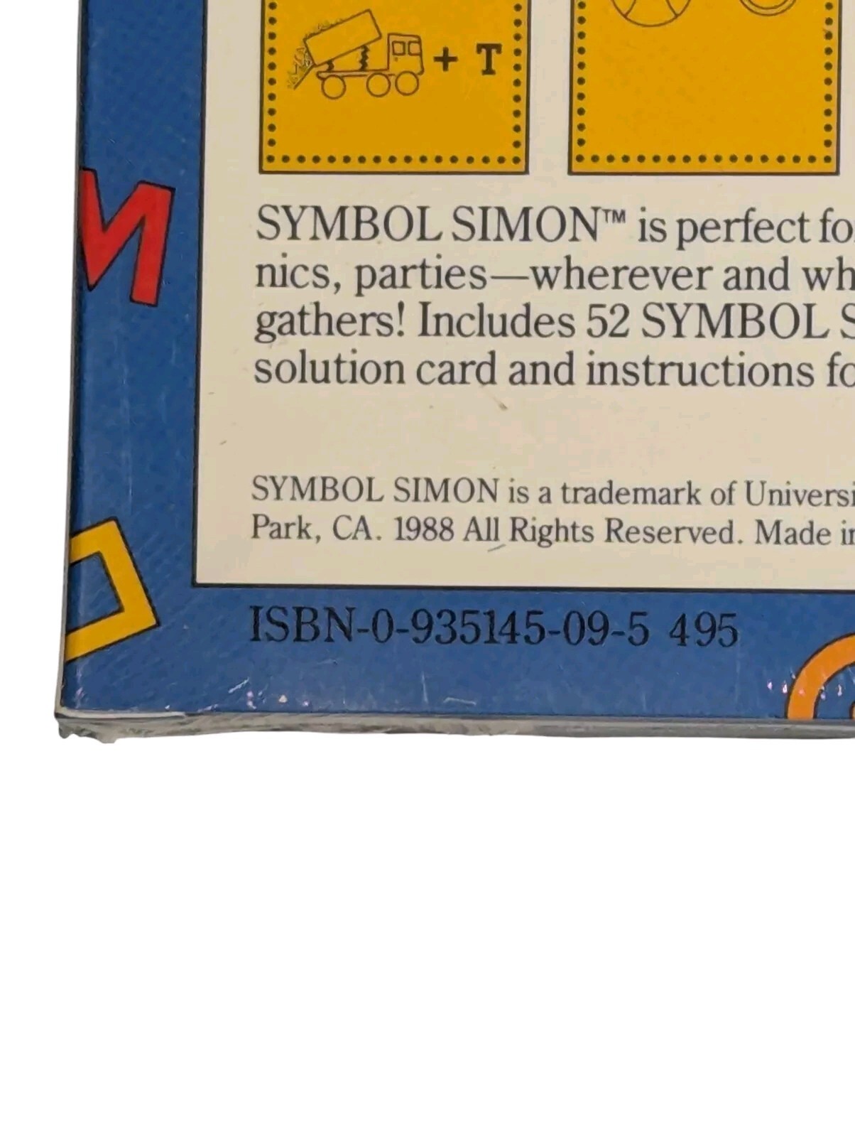Symbol Simon The Card Game of Picture Puzzles. University Games 1988 New/Sealed