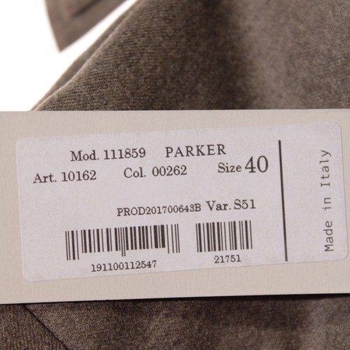 Pantaloni eleganti Zanella Platinum nuovi con etichette taglia 40 US Parker in marrone melange 100% lana - Foto 4 di 13