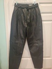 VINTAGE 80'S HIGH WAIST PLEATED LEATHER PANTS