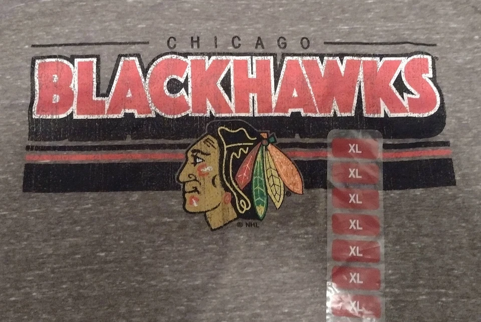 Camiseta gris jaspeado Chicago Blackhawks nueva con etiquetas por talla Champion. XL Foto 2 de 4