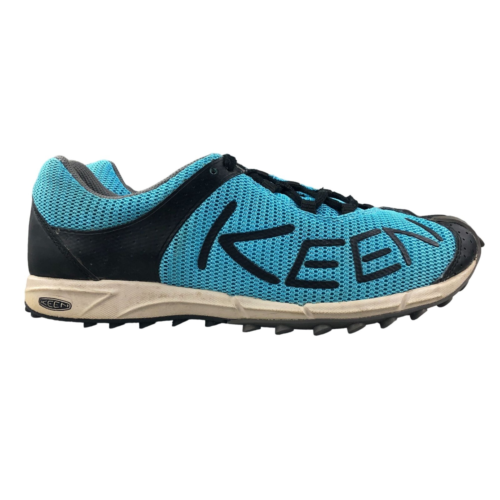 Scarpe da trekking asimmetriche da donna blu Keen taglia 8 5 A86 maglia con lacci TR 1008466