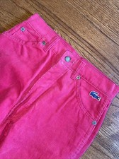 Izod Lacoste Pants Girls Preteen 23 x 29 Vintage Magenta Pink Corduroy 80s Retro
