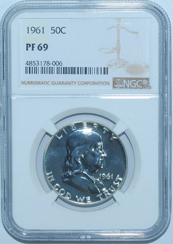 1961 NGC PR69 Proof Strike Franklin Half Dollar