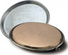 Pentole Agnelli Linea Rame Tortiera per Farinata Martellata con Orlo, Marrone, 3