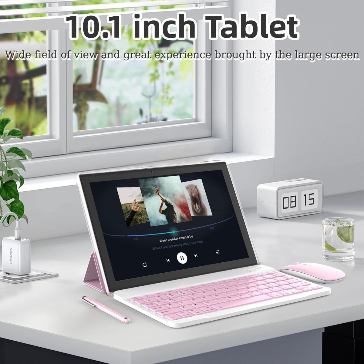 Android 14 Tablet 10 Inch, 2024 Newest 2 in 1 Tablets with