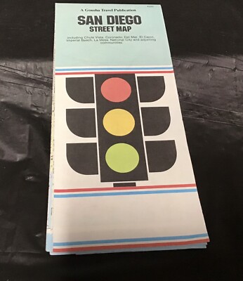Vintage 1987 Gousha San Diego California Street Map Never Opened