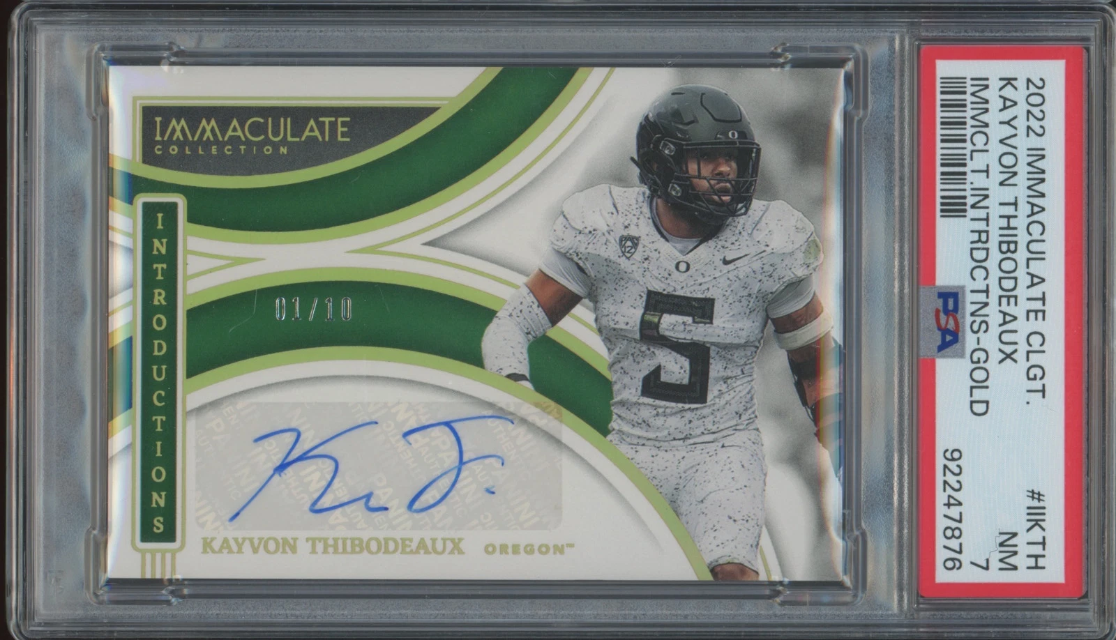 Kayvon Thibodeaux Panini Immaculate Collection Collegiate Immaculate Introductions #IIKTH Gold