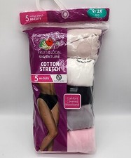 5 Pack Fruit of the Loom Cotton Stretch HI CUT Brief Size 9 Body Tones