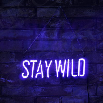 STAY WILD Neon Sign Heim Zimmer Wandbehang Leuchtreklame Nachtlicht Dekor 14''x7''