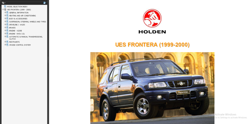 CD MANUAL DE REPARACIÓN HOLDEN FRONTERA UES (1999-2002) TALLER - Imagen 2 de 2