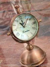 Antique Collection Brass Table Clock | Maritime Rotating Desk Clock