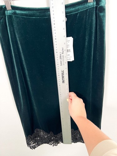 Jacques Vert Skirt 10 Green Pencil Straight Velour Lace Evening Occasion New £99 - Picture 10 of 13