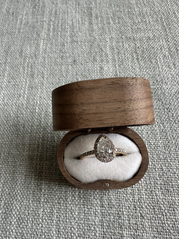 Pear Shaped Rose Gold Natural Diamond Engagement Ring Pear Brilliant 1.20 Carat - Image 3 of 4