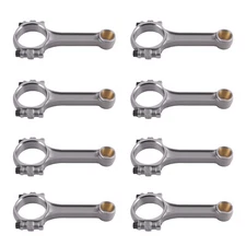 5140 Steel I-Beam 5.7" Connecting Rods For Chevy SBC 350 Floating Pin Set of 8