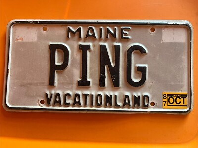 Maine VANITY License Plate PING - Golf Clubs Balls PGA Putter 