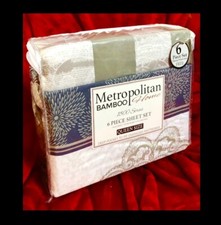 METROPOLITAN BAMBOO 1800 Thread ct 6pc SHEET SET QUEEN SIZE, 2 free pillowcases