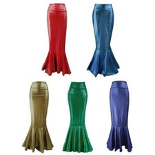 Lady Fishtail Mermaid Skirt Metallic Shiny Scale Long Bodycon High Waist Costume