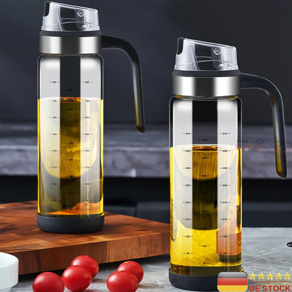 2x Olivenölflasche Olivenöl Essig-/ Öl-Karaffe/Spender Set Ölflasche 550ML - Bild 3 von 4