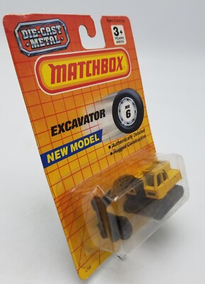 Matchbox 1990 EXCAVATOR (New Model) MB-6 Yellow Black DieCast 1/64