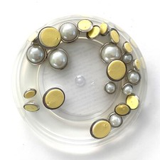 Stampin' Up Metal Rimmed Pearl Embellishments 24 Pieces 3 Sizes