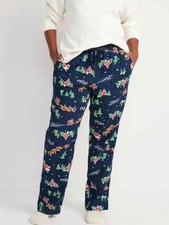 NWT Old Navy Flannel Pajama Pants Sleep Lounge Reindeer Sleigh Rides Women S XXL