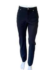 Escada 90s Highwaist Romania Black Cotton Twill Women's Straight Leg Pants M 8