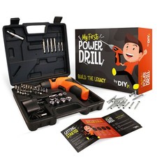My First Power Drill Set with Case - Real Cordless Drill for Boys and Girls
