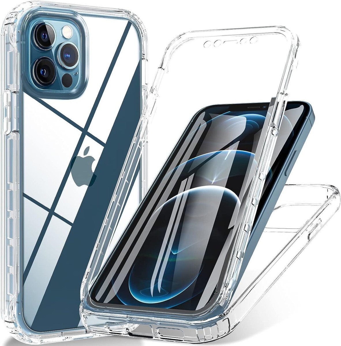 Galful Cover Ultra Sottile per iPhone 12 Pro, PC Cover Antiurto Protezione Bumper Sottile Slim Custodia Antigraffio Hardcase Iphone 12 6,1 Pollici Blu Grigio