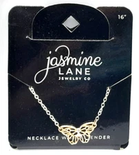 Jasmine Lane Jewelry Hypoallergenic Gold Tone 16" Butterfly Chain Necklace