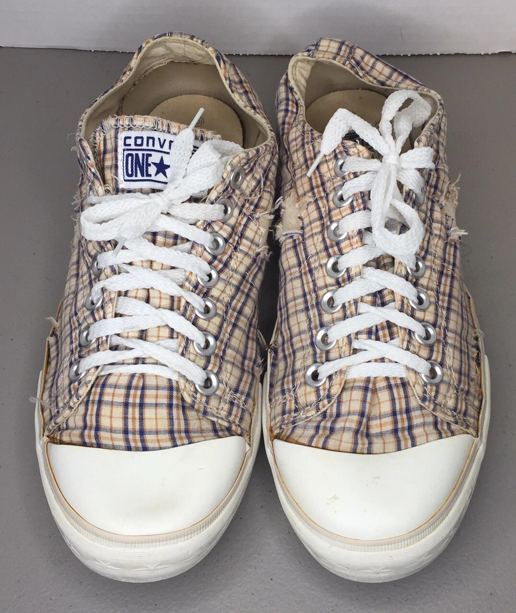 Men&#039;s Converse One Star Plaid pattern shoes! Men&#039;s 10.5, Women&#039;s 12.5, UK eBay