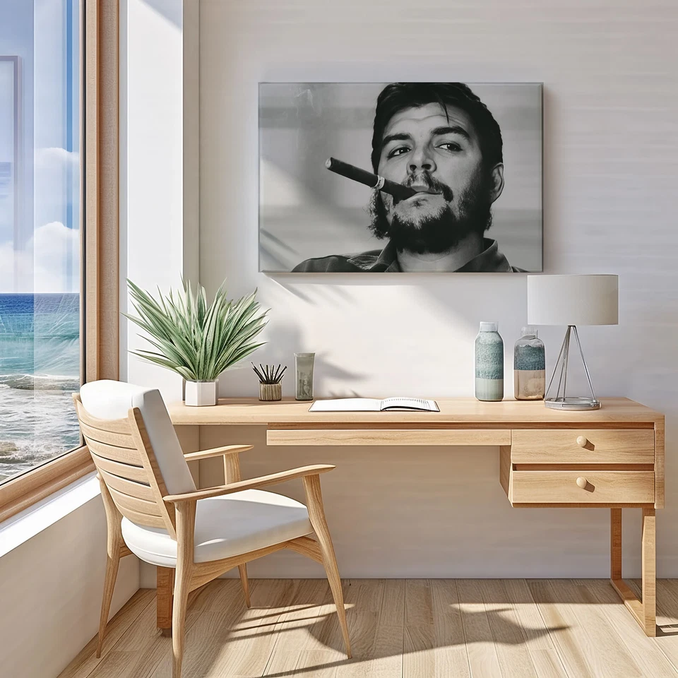 Ernesto Che Guevara Smoking a Cigar Cuban Revolution Canvas Wrap Print  - Image 2 of 4