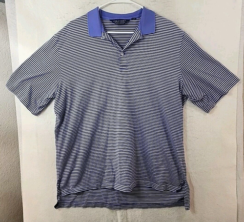 Polo Ralph Lauren Mens Large Purple Striped Short Sleeve Polo Shirt - 第 1/6 張圖片
