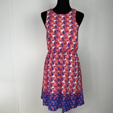 Everly Dress Women Medium Fit Flare Geometric Keyhole Casual Work Party Core Ni