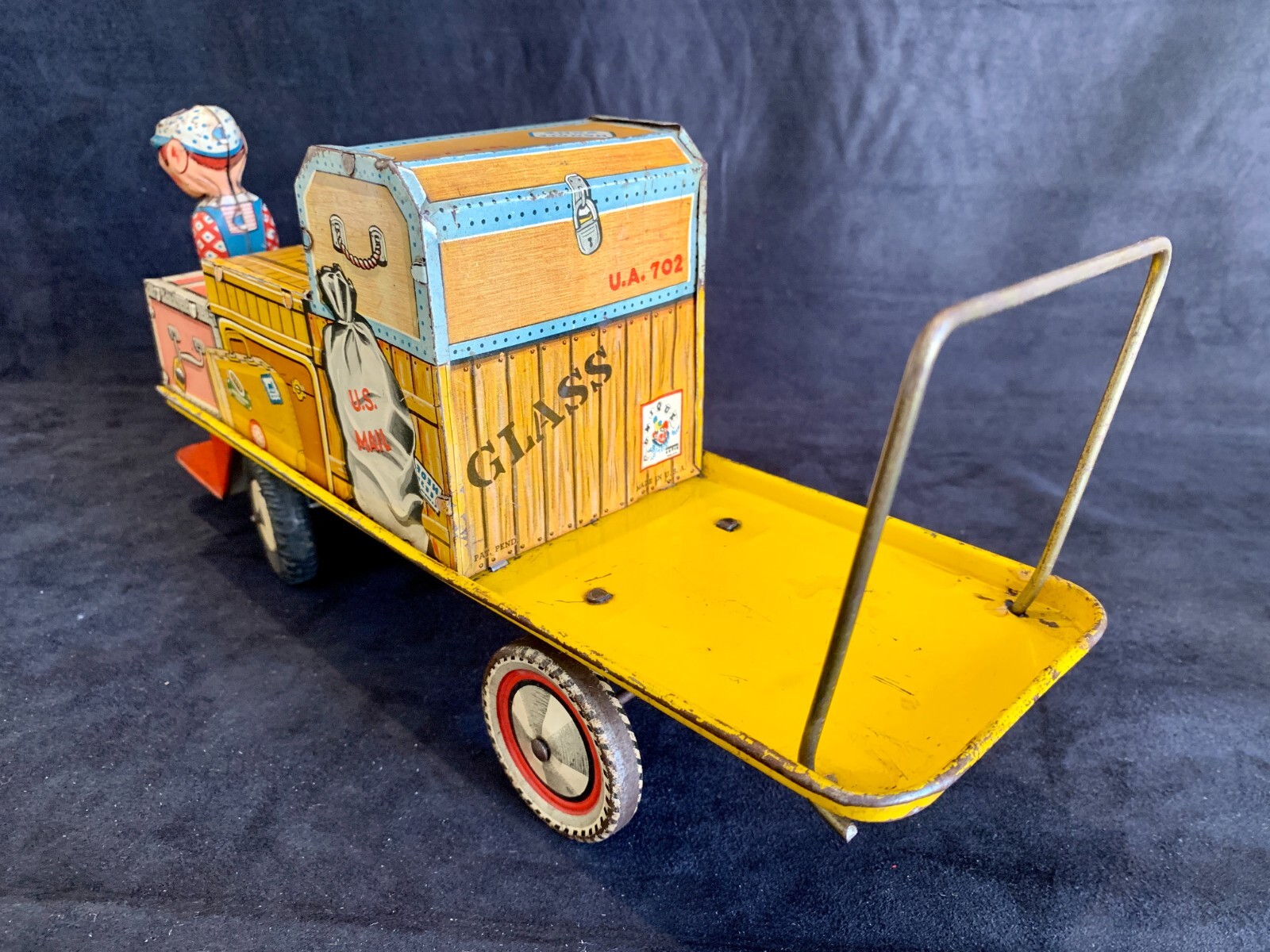 Vintage Unique Art Finnigan Porter Wind Up Tin Litho USA WORKS 1950s Ex Cond