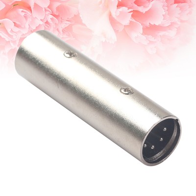 5 Pin XLR Male to Male Plug Jack Connector for Camera DMX Signal Light (Silver)