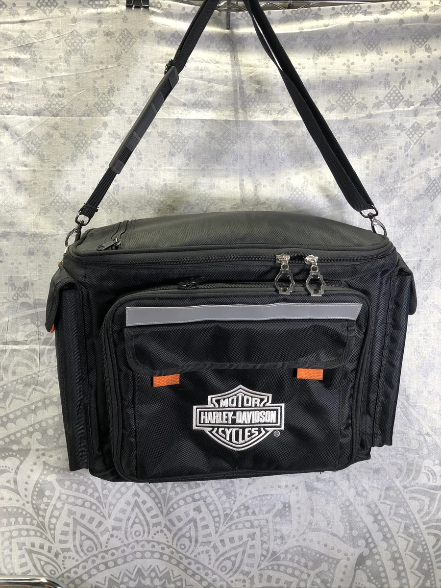 Harley Davidson Saddle Insulated Cooler Bag Picnic Set Motorcycle w Rain Cover