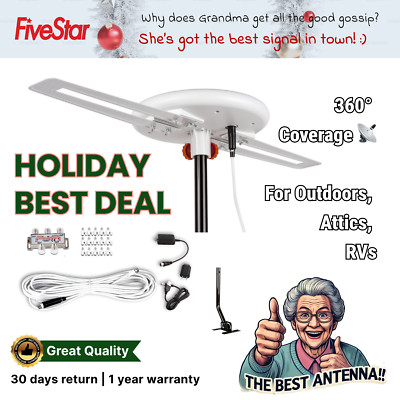 HOT SALE Amplified Omni Directional HDTV Antenna 4K 1080P Digital 360° Reception