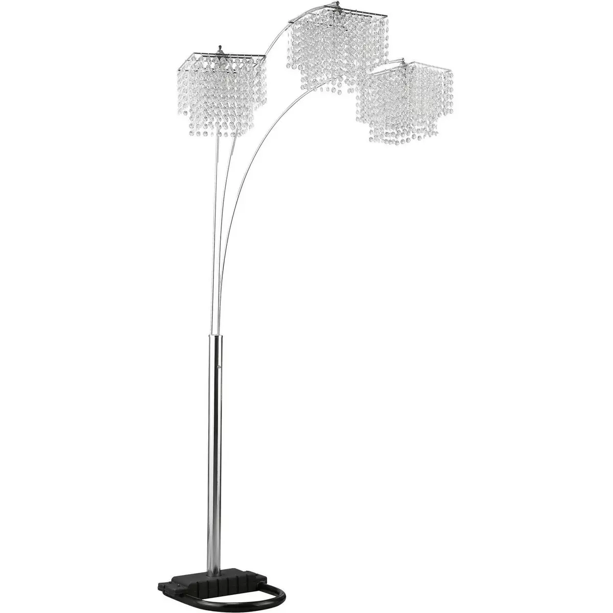 Coaster Arc Floor Lamp with Poly Crystal Shades Chrome eBay