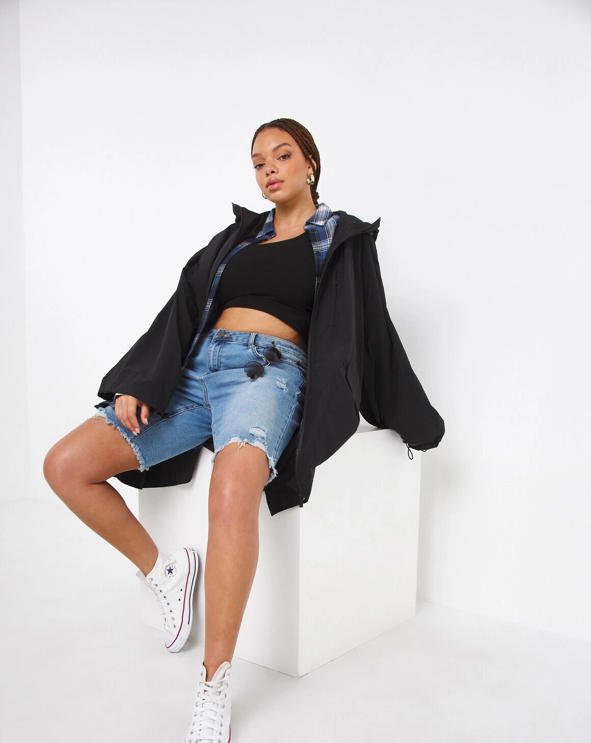 Simply Be Black Swing Poncho Parka Size S(10-14) New with Tags RRP £55