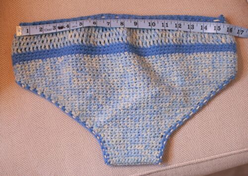 Vintage 60s Custom Blue Crochet Bathing Suit Mod Bikini - Picture 7 of 13