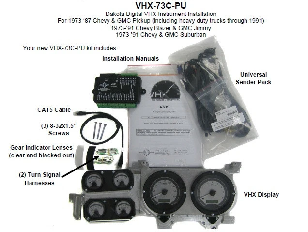 Dakota Digital 1973-87 Chevy GMC Pickup Truck Analog Gauge System VHX-73C-PU-K-R - Image 4 of 4