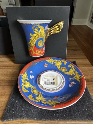 Versace Rosenthal Ikarus Primavera Espresso Cup Saucer Set NEW In Box Collection