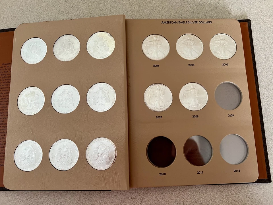 Juego Bu Silver Eagle 1986-2008 en álbum Dansco buena calidad las primeras 23 monedas. Foto 4 de 4