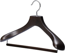 Japanese Wooden Men's Suit Hanger with Felt Bar - Smoked Brown Aut-05Sm