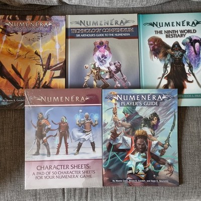 Numenera RPG Buch Konvolut - Spielerhandbuch, Charakterblätter, Bestiarium +++