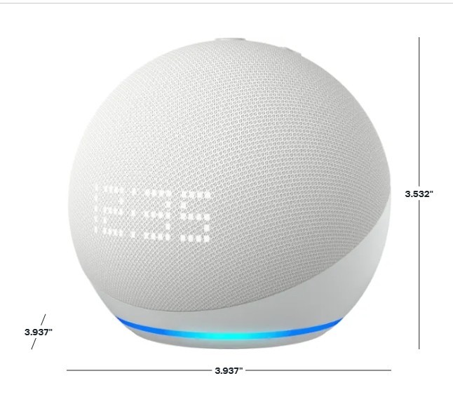 Amazon Echo Dot with clock 5th Gen. Smart Speaker - Glacier White